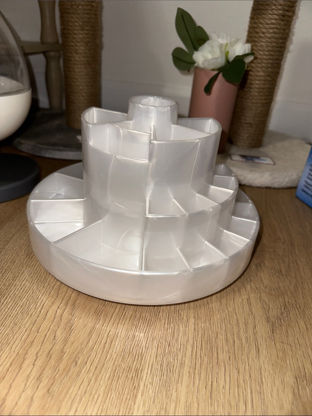 White Rotating Makeup Organizer